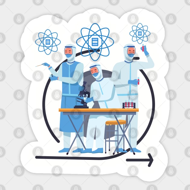 Workers in Laboratory Sticker by Zobayer